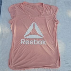 Reebok salmon pink short sleeve athletic gym yoga t-shirt size large